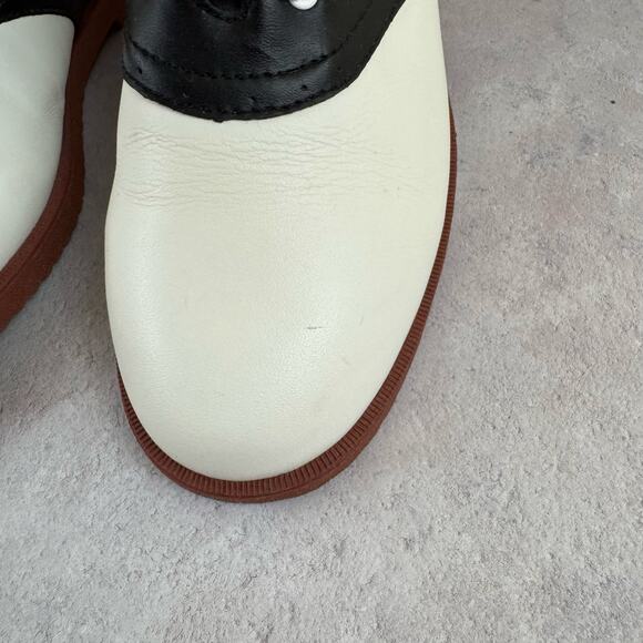 Willits Shoes Women's Size 7.5 M Saddle Black White Leather Oxfords Rockabilly - Picture 6 of 14